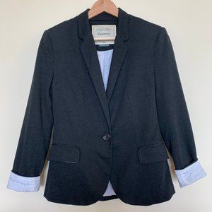 Anthropologie Cartonnier Black Lined Cotton Blazer